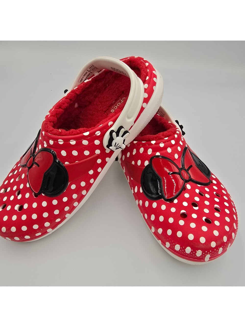 Crocs Disney Minnie Mouse Lined Clogs Red Polka Dot Girls Youth J2